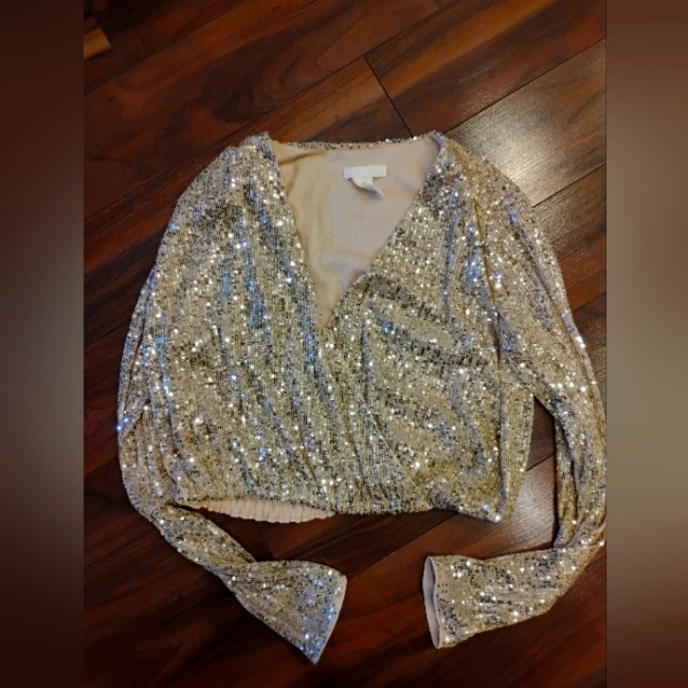 Sequin Silver Women's Top